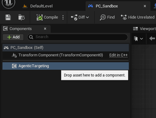 Component added to controller