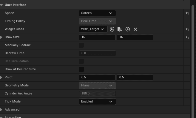 Widget component details