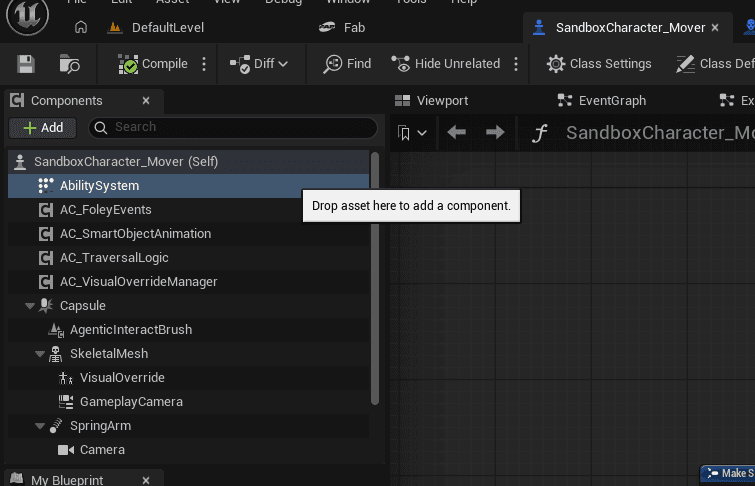 AbilitySystemComponent added as a character component